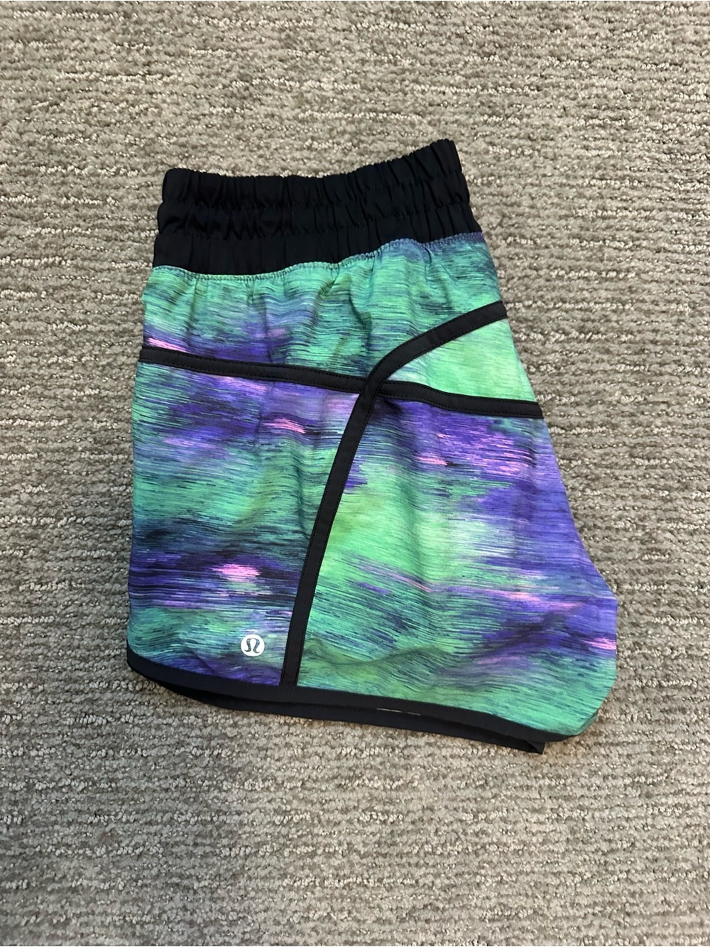 lululemon athletica Green and Purple Athletic Shorts